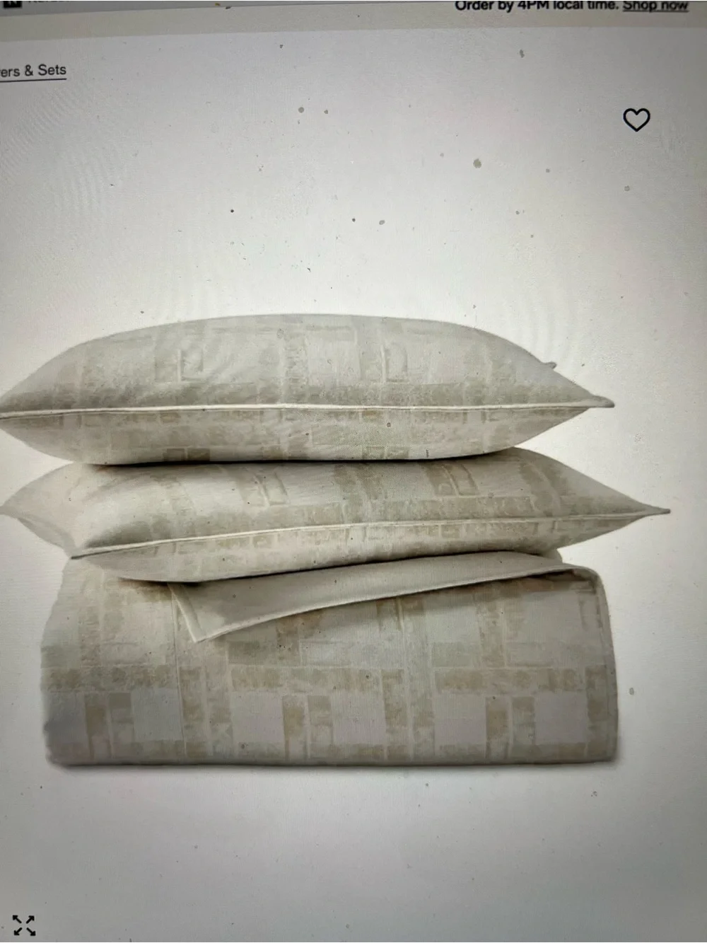 Hotel Collection Beige and Cream King Duvet Cover Set